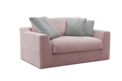 Cavadore Mini-Sofa Fiona / Kleine Couch, Loveseat für 1-2 Personen inkl. Rückenkissen / 161 x 90 x 112 / Hellgrau von CAVADORE