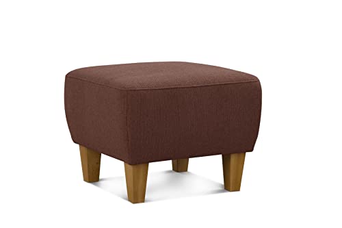 CAVADORE Hocker Ben / Moderner, vielseitiger Armlehnensessel / Passender Sessel separat erhältlich / 52 x 46 x 52 / Mehrfarbiger Strukturstoff, Rot-Braun von CAVADORE