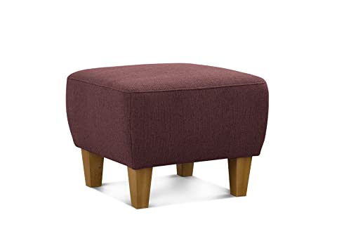 CAVADORE Hocker Ben / Moderner, vielseitiger Armlehnensessel / Passender Sessel separat erhältlich / 52 x 46 x 52 / Mehrfarbiger Strukturstoff, Rot von CAVADORE