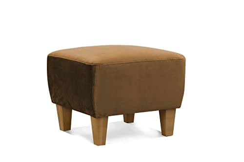 CAVADORE Hocker Ben / Moderner, vielseitiger Armlehnensessel / Passender Sessel separat erhältlich / 52 x 46 x 52 / Samtoptik, Gold von CAVADORE