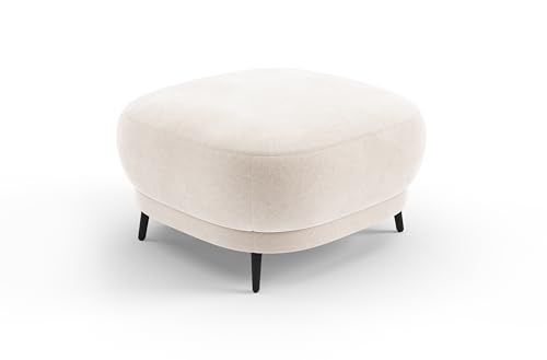 CAVADORE Hocker Blue/Polsterhocker im modernen Design mit mattschwarzen Metallfüßen, ideal als Fußhocker oder Sitzgelegenheit / 90 x 49 x 90 / Mikrofaser, Beige CAVADORE Hocker Blue/Polsterhocker im modernen Design mit mattschwarzen Metallfüßen, ideal als Fußhocker oder Sitzgelegenheit / 90 x 49 x 90 / Mikrofaser, Beige von CAVADORE
