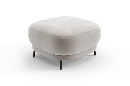 CAVADORE Hocker Blue/Polsterhocker im modernen Design mit mattschwarzen Metallfüßen, ideal als Fußhocker oder Sitzgelegenheit / 90 x 49 x 90 / Mikrofaser, Hellgrau CAVADORE Hocker Blue/Polsterhocker im modernen Design mit mattschwarzen Metallfüßen, ideal als Fußhocker oder Sitzgelegenheit / 90 x 49 x 90 / Mikrofaser, Hellgrau von CAVADORE
