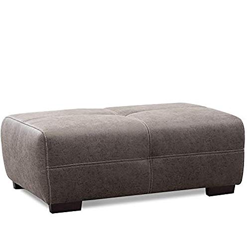 CAVADORE Hocker Mavericco / XXL-Fußbank, Sitzhocker, Polsterbank in Lederoptik / Modernes Design / Passend zu Big Sofa und Ecksofa Mavericco / 108 x 71 x 41 / Braun von CAVADORE