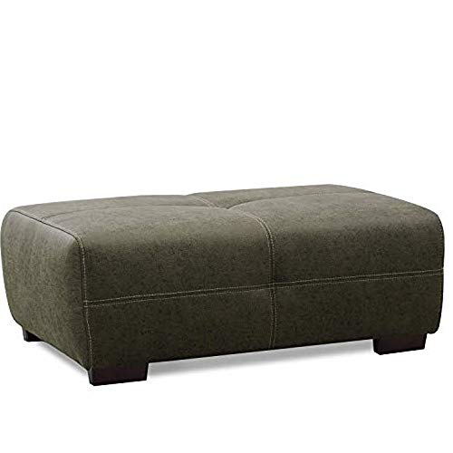 CAVADORE Hocker Mavericco / XXL-Fußbank, Sitzhocker, Polsterbank in Lederoptik / Modernes Design / Passend zu Big Sofa und Ecksofa Mavericco / 108 x 71 x 41 / Dunkelgrün von CAVADORE