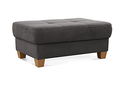 CAVADORE Hocker Puccino mit Holzfüßen im Landhausstil / Beistellhocker für Sofa Puccino / 99 x 45 x 65 cm / Mikrofaser Grau CAVADORE Hocker Puccino mit Holzfüßen im Landhausstil / Beistellhocker für Sofa Puccino / 99 x 45 x 65 cm / Mikrofaser Grau von CAVADORE