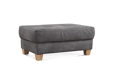 CAVADORE Hocker Puccino mit Holzfüßen im Landhausstil / Beistellhocker für Sofa Puccino in Lederoptik / 99 x 45 x 65 cm / Mikrofaser Grau CAVADORE Hocker Puccino mit Holzfüßen im Landhausstil / Beistellhocker für Sofa Puccino in Lederoptik / 99 x 45 x 65 cm / Mikrofaser Grau von CAVADORE