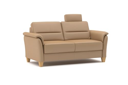 CAVADORE Leder 3er-Sofa Palera / Landhaus-Couch mit Federkern, Kopfstütze + massiven Holzfüßen / 179 x 89 x 89 / Leder Beige CAVADORE Leder 3er-Sofa Palera / Landhaus-Couch mit Federkern, Kopfstütze + massiven Holzfüßen / 179 x 89 x 89 / Leder Beige von CAVADORE