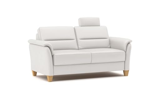 CAVADORE Leder 3er-Sofa Palera / Landhaus-Couch mit Federkern, Kopfstütze + massiven Holzfüßen / 179 x 89 x 89 / Leder Weiß CAVADORE Leder 3er-Sofa Palera / Landhaus-Couch mit Federkern, Kopfstütze + massiven Holzfüßen / 179 x 89 x 89 / Leder Weiß von CAVADORE