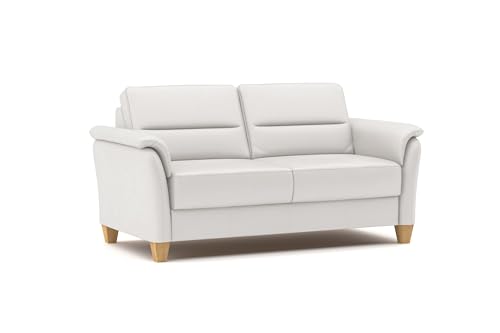 CAVADORE Leder 3er-Sofa Palera / Landhaus-Couch mit Federkern + massiven Holzfüßen / 179 x 89 x 89 / Leder Weiß CAVADORE Leder 3er-Sofa Palera / Landhaus-Couch mit Federkern + massiven Holzfüßen / 179 x 89 x 89 / Leder Weiß von CAVADORE
