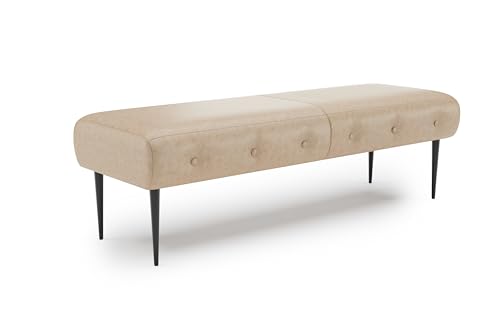 CAVADORE Sitzbank Amba, Trendige Polsterbank 2,5-sitzig für Küche, Esszimmer oder Wohnküche / Küchenbank passend zum 2,5-Sitzer Amba / 139 x 52 x 54 / Hochwertiges Mikrofaser: Beige CAVADORE Sitzbank Amba, Trendige Polsterbank 2,5-sitzig für Küche, Esszimmer oder Wohnküche / Küchenbank passend zum 2,5-Sitzer Amba / 139 x 52 x 54 / Hochwertiges Mikrofaser: Beige von CAVADORE