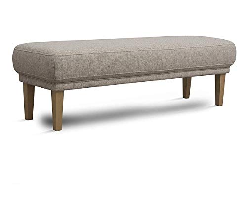 CAVADORE Sitzbank Femarn / Polsterbank für Küche, Esszimmer oder Wohnküche / Küchenbank passend zum 3-Sitzer Femarn / 165 x 54 x 53 / Strukturstoff: Beige von CAVADORE