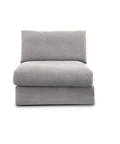 CAVADORE Sofa-Modul "Fiona" Sitzelement mit Rücken / XXL- Sessel mit Rückenlehne / 94 x 90 x 112 / Webstoff hellgrau von CAVADORE
