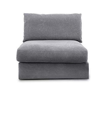 CAVADORE Sofa-Modul "Fiona" Sitzelement mit Rücken / XXL- Sessel mit Rückenlehne / 94 x 90 x 112 / Webstoff silbergrau von CAVADORE