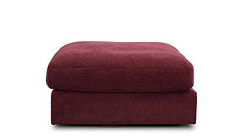 CAVADORE Sofa-Modul "Fiona" Sitzelement ohne Rücken / XXL-Hocker / 94 x 48 x 112 / Webstoff burgunder-rot von CAVADORE