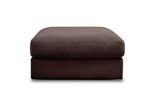 CAVADORE Sofa-Modul "Fiona" Sitzelement ohne Rücken / XXL-Hocker / 94 x 48 x 112 / Webstoff dunkelbraun von CAVADORE