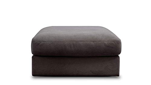CAVADORE Sofa-Modul "Fiona" Sitzelement ohne Rücken / XXL-Hocker / 94 x 48 x 112 / Webstoff grau von CAVADORE