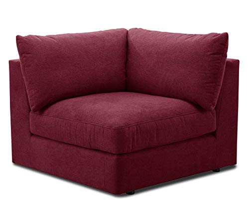 CAVADORE Sofa-Modul "Fiona" Spitzecke / Ecke für Wohnlandschaft oder XXL-Sessel / 107 x 90 x 107 / Webstoff burgunder-rot von CAVADORE
