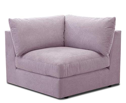 CAVADORE Sofa-Modul "Fiona" Spitzecke / Ecke für Wohnlandschaft oder XXL-Sessel / 107 x 90 x 107 / Webstoff flieder-lila von CAVADORE