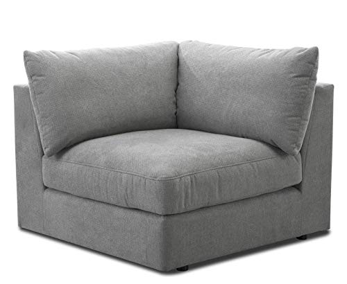 CAVADORE Sofa-Modul "Fiona" Spitzecke / Ecke für Wohnlandschaft oder XXL-Sessel / 107 x 90 x 107 / Webstoff silbergrau von CAVADORE