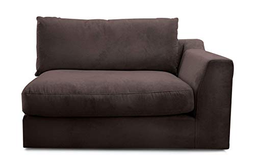 CAVADORE Sofa-Modul "Fiona"mit Armteil rechts / individuell kombinierbar als Ecksofa, Big Sofa oder Wohnlandschaft / 138 x 90 x 112 / Webstoff dunkelbraun von CAVADORE