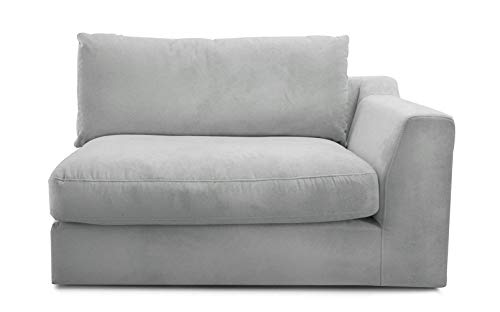 CAVADORE Sofa-Modul "Fiona"mit Armteil rechts / individuell kombinierbar als Ecksofa, Big Sofa oder Wohnlandschaft / 138 x 90 x 112 / Webstoff hellgrau von CAVADORE