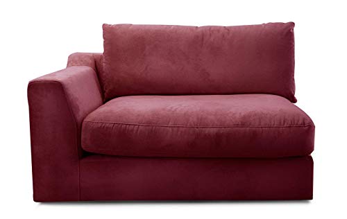 CAVADORE Sofa-Modul "Fiona"mit Armteil links / individuell kombinierbar als Ecksofa, Big Sofa oder Wohnlandschaft / 138 x 90 x 112 / Webstoff burgunder-rot von CAVADORE