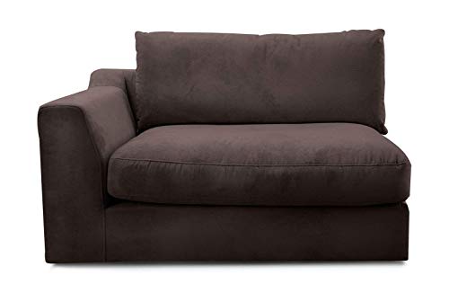 CAVADORE Sofa-Modul "Fiona"mit Armteil links / individuell kombinierbar als Ecksofa, Big Sofa oder Wohnlandschaft / 138 x 90 x 112 / Webstoff dunkelbraun von CAVADORE