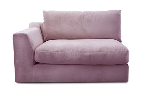 CAVADORE Sofa-Modul "Fiona"mit Armteil links / individuell kombinierbar als Ecksofa, Big Sofa oder Wohnlandschaft / 138 x 90 x 112 / Webstoff flieder-lila von CAVADORE