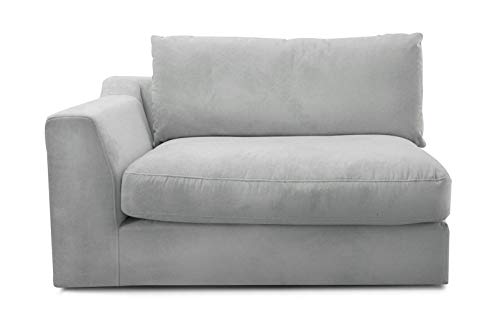 CAVADORE Sofa-Modul "Fiona"mit Armteil links / individuell kombinierbar als Ecksofa, Big Sofa oder Wohnlandschaft / 138 x 90 x 112 / Webstoff hellgrau von CAVADORE