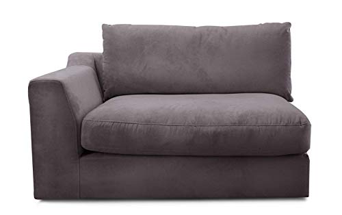 CAVADORE Sofa-Modul "Fiona"mit Armteil links / individuell kombinierbar als Ecksofa, Big Sofa oder Wohnlandschaft / 138 x 90 x 112 / Webstoff grau von CAVADORE