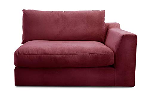 CAVADORE Sofa-Modul "Fiona"mit Armteil rechts / individuell kombinierbar als Ecksofa, Big Sofa oder Wohnlandschaft / 138 x 90 x 112 / Webstoff burgunder-rot von CAVADORE