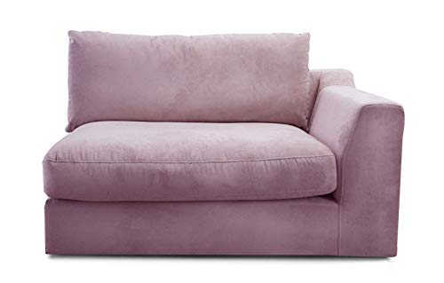 CAVADORE Sofa-Modul "Fiona"mit Armteil rechts / individuell kombinierbar als Ecksofa, Big Sofa oder Wohnlandschaft / 138 x 90 x 112 / Webstoff flieder-lila von CAVADORE
