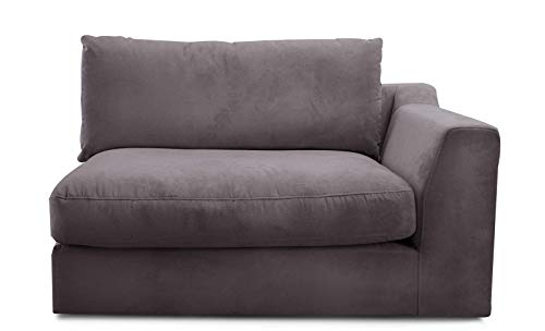 CAVADORE Sofa-Modul "Fiona"mit Armteil rechts / individuell kombinierbar als Ecksofa, Big Sofa oder Wohnlandschaft / 138 x 90 x 112 / Webstoff grau von CAVADORE