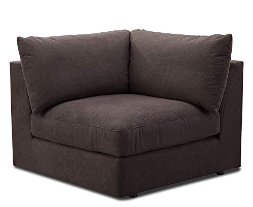 CAVADORE Sofa-Modul "Fiona" Spitzecke / Ecke für Wohnlandschaft oder XXL-Sessel / 107 x 90 x 107 / Webstoff dunkelbraun von CAVADORE