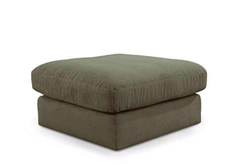 CAVADORE XXL-Hocker Fiona / Mega Beistellhocker mit weicher Polsterung / Quadratisch / 97 x 90 x 97 / Cordstoff Altrosa von CAVADORE