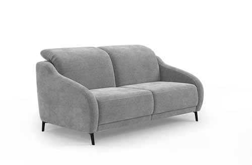 CAVADORE 2,5er-Sofa Blue / 2,5-Sitzer Couch im modernen Design mit zweifacher motorischer TV-Funktion Inkl. Kopfteilverstellung und mattschwarzen Metallfüßen / 172 x 93 x 104 / Mikrofaser, Mittelgrau CAVADORE 2,5er-Sofa Blue / 2,5-Sitzer Couch im modernen Design mit zweifacher motorischer TV-Funktion Inkl. Kopfteilverstellung und mattschwarzen Metallfüßen / 172 x 93 x 104 / Mikrofaser, Mittelgrau von CAVADORE