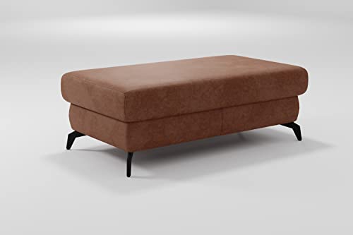 CAVADORE Stauraum-Hocker Bounce / Polsterhocker in Vintageleder-Optik mit Staufach und Metallfüßen in Mattschwarz / 121 x 45 x 67 / Mikrofaser, Sattelbraun CAVADORE Stauraum-Hocker Bounce / Polsterhocker in Vintageleder-Optik mit Staufach und Metallfüßen in Mattschwarz / 121 x 45 x 67 / Mikrofaser, Sattelbraun von CAVADORE