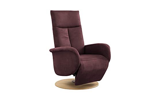 CAVADORE TV-Sessel Juba / Fernsehsessel mit manuell verstellbarer Relaxfunktion / 75 x 112 x 82 / Lederoptik, Weinrot von CAVADORE