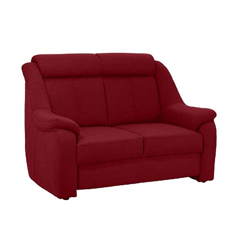 Cavadore 2-Sitzer Beata / 2er Couch im modernen Design / 138 x 98 x 92 / Mikrofaser Rot von CAVADORE