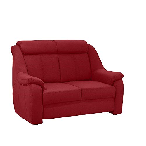 Cavadore 2-Sitzer Beata / 2er Ledercouch im modernen Design / 138 x 98 x 92 / Echtleder Rot von CAVADORE