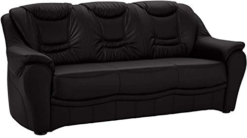 Cavadore 3-Sitzer Bansa mit Federkern / Polstercouch in Kunstleder / 198 x 94 x 95 / Lederoptik Schwarz Cavadore 3-Sitzer Bansa mit Federkern / Polstercouch in Kunstleder / 198 x 94 x 95 / Lederoptik Schwarz von CAVADORE