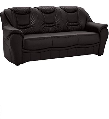Cavadore 3-Sitzer Bansa mit Federkern / Polstercouch in Leder / 198 x 94 x 95 / Echtleder Braun von CAVADORE
