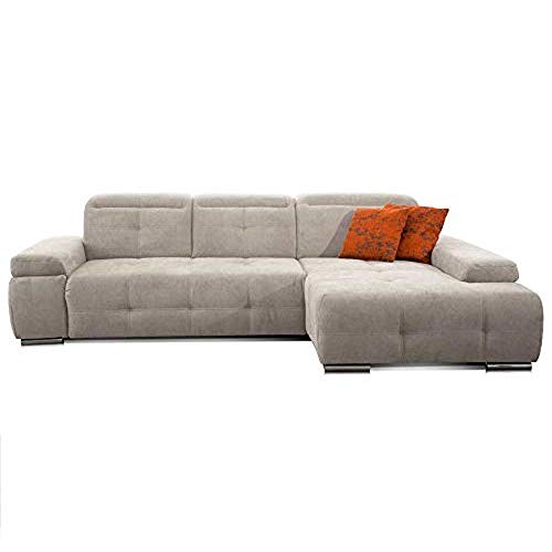 CAVADORE Ecksofa Mistrel mit Longchair XL rechts / Große Eck-Couch im modernen Design / Inkl. verstellbaren Kopfteilen / Wellenunterfederung / 273 x 77 x 173 / Kati Grau-Weiss CAVADORE Ecksofa Mistrel mit Longchair XL rechts / Große Eck-Couch im modernen Design / Inkl. verstellbaren Kopfteilen / Wellenunterfederung / 273 x 77 x 173 / Kati Grau-Weiss von CAVADORE