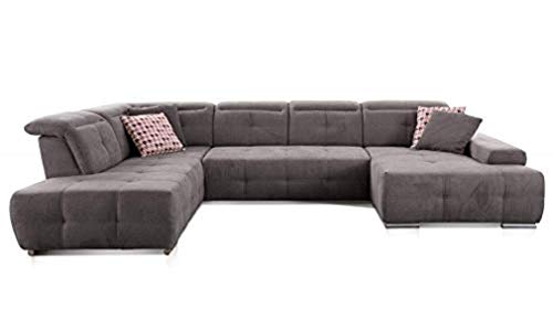 CAVADORE Wohnlandschaft Mistrel mit Longchair rechts / Großes Schlafsofa in U-Form / Inkl. Kopfteilfunktion und großer Liegefläche (125 x 270) / 343 x 77-93 x 228 / Kati Fango CAVADORE Wohnlandschaft Mistrel mit Longchair rechts / Großes Schlafsofa in U-Form / Inkl. Kopfteilfunktion und großer Liegefläche (125 x 270) / 343 x 77-93 x 228 / Kati Fango von CAVADORE