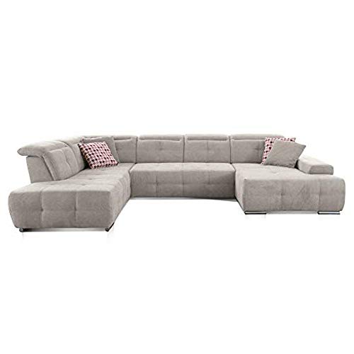 CAVADORE Wohnlandschaft Mistrel mit Longchair rechts / Großes Schlafsofa in U-Form / Inkl. Kopfteilfunktion und großer Liegefläche (125 x 270) / 343 x 77-93 x 228 / Kati Grau-Weiss CAVADORE Wohnlandschaft Mistrel mit Longchair rechts / Großes Schlafsofa in U-Form / Inkl. Kopfteilfunktion und großer Liegefläche (125 x 270) / 343 x 77-93 x 228 / Kati Grau-Weiss von CAVADORE