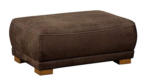 Cavadore Sofa-Hocker "Modeo" / Sitzhocker für Sofa mit moderner Kontrastnaht / Hochwertiger Mikrofaser-Bezug in Wildlederoptik / Holzfüße / Maße: 100x40x66 cm (BxHxT) / Farbe: Mokka (dunkelbraun) von CAVADORE
