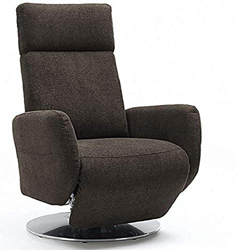 Cavadore TV-Sessel Cobra / Fernsehsessel mit Liegefunktion, Relaxfunktion / Stufenlos verstellbar / Ergonomie S / Belastbar bis 130 kg / 71 x 108 x 82 / Braun von CAVADORE