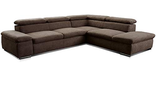 Cavadore Ecksofa Alkatraz / L-Form Sofa groß mit Ottomanen rechts und verstellbaren Kopfteilen / Modernes Design und hochwertiger Webstoff-Bezug / Maße: 272 x 73 x 226 / Farbe: Braun (Paris espresso) Cavadore Ecksofa Alkatraz / L-Form Sofa groß mit Ottomanen rechts und verstellbaren Kopfteilen / Modernes Design und hochwertiger Webstoff-Bezug / Maße: 272 x 73 x 226 / Farbe: Braun (Paris espresso) von CAVADORE