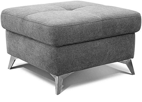 CAVADORE Polsterhocker Bali / Trendiger Sofahocker passend zum Ecksofa Bali / 72 x 46 x 72 / Grau von CAVADORE