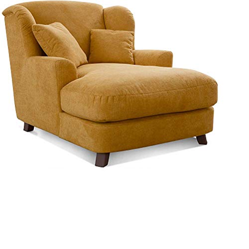 Cavadore XXL-Sessel Assado / Großer Polstersessel mit Holzfüßen und großer Sitzfläche / Inkl. 2 Zierkissen / 109 x 104 x 145 / Webstoff Gelb Cavadore XXL-Sessel Assado / Großer Polstersessel mit Holzfüßen und großer Sitzfläche / Inkl. 2 Zierkissen / 109 x 104 x 145 / Webstoff Gelb von CAVADORE